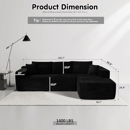 ovios 104" Cloud Boneless Couch - Image 2