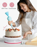 Kootek 71PCs Cake Decorating Kit, Baking Supplies Tools - Includes Cake Stand Turntable, 12 Icing Piping Tips, 2 Frosting Spatulas, 3 Scrapers, 50+2 Piping Bags, Coupler, Video Tutorial, Booklet