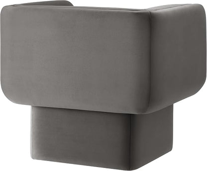 Modway Tate Performance Velvet Accent Chair in Storm Gray - Image 7
