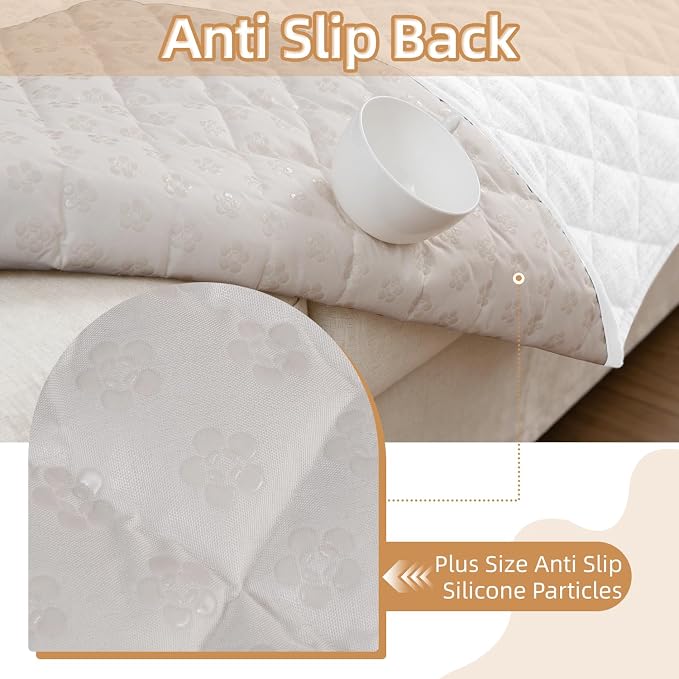 Dog Couch Cover for Sofa 100% Waterproof Faux Linen Sofa Covers for 3 Cushion - Image 4