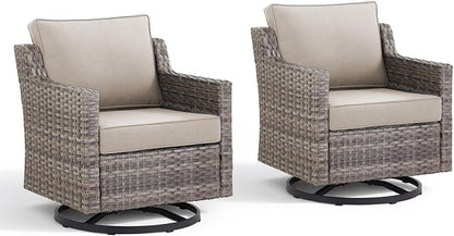 Outdoor Swivel Rocker Patio Chairs-High Back Wicker Swivel Rocker Patio Chairs - Image 8
