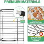 P&P CHEF Cooling Rack Set of 2, 2-Tier Stackable Stainless Steel Wire Racks for Baking Cooking Cooling Roasting, Collapsible & Heavy Duty, Oven Safe & Easy Clean, 15" x 10", Black