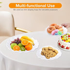 Hoedia 3 Tier Cupcake Stand Tower, Plastic White Cup Cake Holder for Dessert stands, Tiered Serving Tray for Tea Party, Birthday Party, Wedding Decor and Baby Shower(Round Wave)