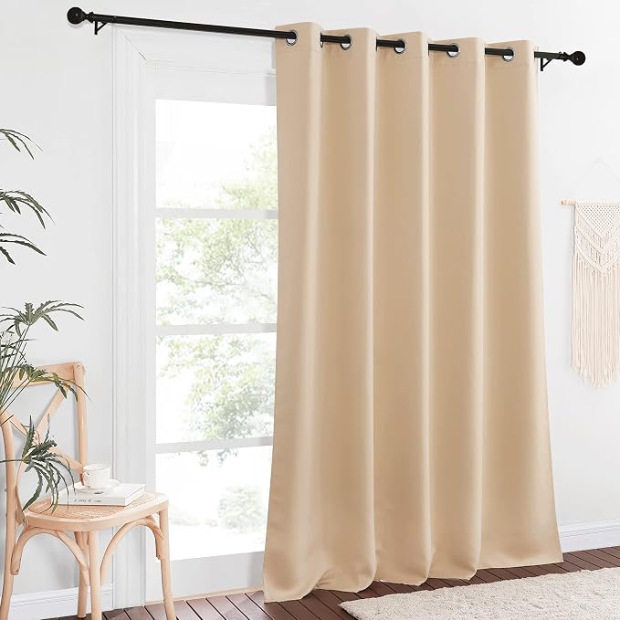 NICETOWN Blackout Sliding Glass Door Curtain 110 inch Length, Grommet Thermal - Image 2