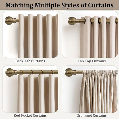 Antique Bronze Curtain Rods for Windows 66 to 120 Inch 1" Diameter Adjustable - Image 4