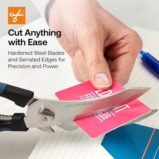 AnySharp 5-in-1 Multi-Function Kitchen Shears - Kitchen Scissors Heavy Duty with Hardened Steel Blades - Cut Chicken Bones and Thick Fabrics - Grip for Both Left and Right Handed - Dishwasher Safe