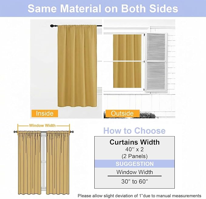 Simplebrand Ava Bright Gold Short Blackout Curtains - Image 9