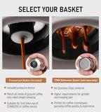 STARESSO Classic Portable Espresso Maker, 2 IN 1 Travel Coffee Maker Compatible Ground Coffee & NS Original Pods, Espresso Machine with Stainless Steel Chamber for Travel Camping, Manually Operated