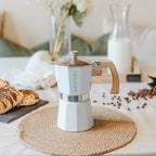 GROSCHE White Milano Stovetop Espresso Maker, 6 cup