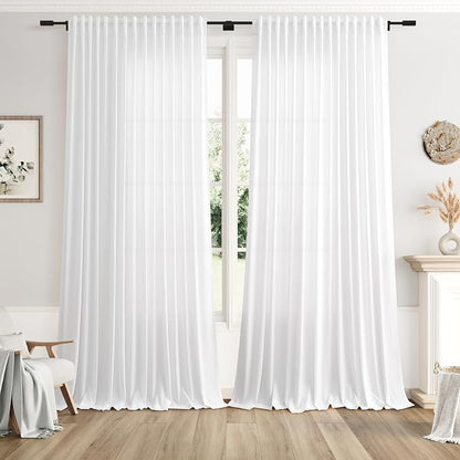 Extra Wide 100x96 Inch Linen Curtains by Nanspring