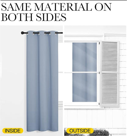 NICETOWN Vintage Blue Blackout Curtains 84 inches Length - Image 5