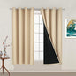 Yakamok Beige 100% Blackout Curtains 54 Inches Long by Yakamok