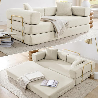 HANXIN 78 Inch Convertible Sleeper Sofa Bed, Folding Floor Mattress Couch by HANXIN