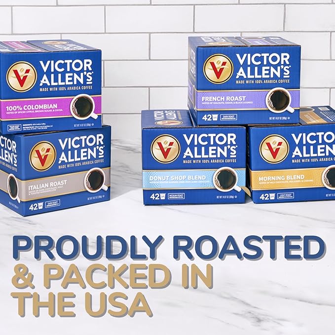 Victor Allen's Coffee Across America Variety Pack (Seattle Dark, New York Select, Chicago Blend, Las Vegas Roast), 96 Count, Single Serve Coffee Pods for Keurig K-Cup Brewers