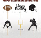 36PC Football Cupcake Toppers for Birthday,Glitter Football Cake Toppers for Boys Birthday,Football Birthday Party Decorations Supplies