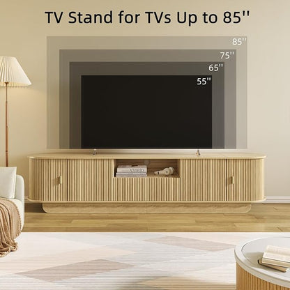 86.61'' Tambour TV Stand for 55-85 Inch, Modern Entertainment Center - Image 3