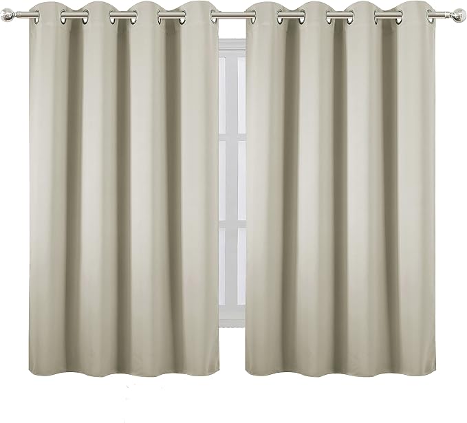 Light Beige Thermal Blackout Curtains/52 x 54 Inch/Set of 2 Panels Room - Image 2