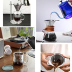 Double Mesh Pour Over Coffee Filter Set - 300+600 Mesh Reusable Stainless Steel Coffee Filter with Detachable Handle, Easy Clean, 2-in-1 for Drip/Cold Brew/Espresso,Fits Most V60/Chemex Brewers