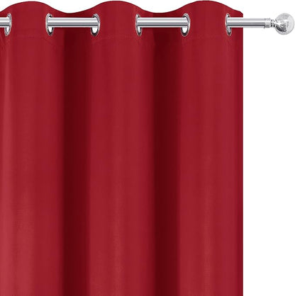 Blackout Curtains 66 x 95 inch/Bright Red Curtains Set of 2 Panels/Thermal - Image 7