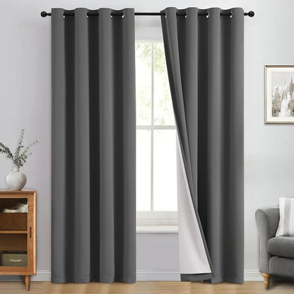 Yakamok Dove Grey 100% Blackout Curtains 84 Inches Long 50" Wide 2 Panel | by Yakamok
