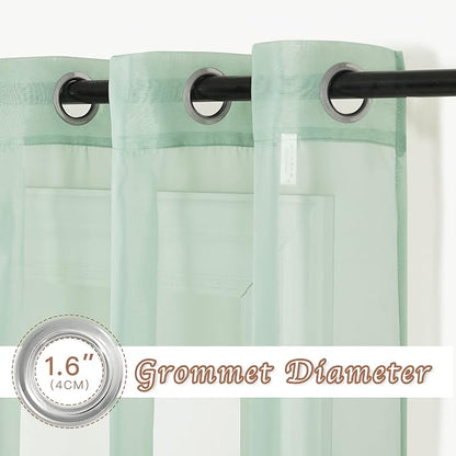 NICETOWN Sheer Window Curtains for Farmhouse, Ring Top Voile Textured Window - Image 2