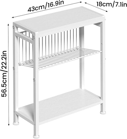 End Table for Small Space, 3-Tier Narrow Side Table - Image 3