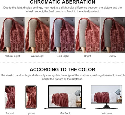 BOURINA Burgundy Throw Blanket 60x80 Inches Throw Textured Solid Soft Sofa - Image 7