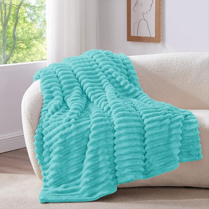 BEDELITE Striped Fleece Throw Blanket, Soft Cozy, Lightweight Warm, - Image 2