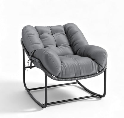 GarveeLife Outdoor Lazy Rocking Chair, Single Metal Rocker by GarveeLife