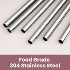 Tomorotec 6-Pack Stainless Steel Reusable Straw with Silicone Tip 3 Sizes, Metal Drinking Straws Fit for Stanley Quencher Tumblers 40oz, 30oz, 20oz, 14oz, Cleaning Brushes Included (Gradient)