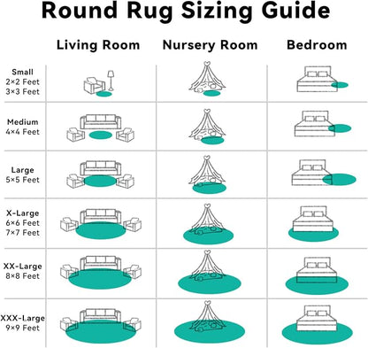 OLANLY Teal Green Round Rugs for Bedroom - Image 8