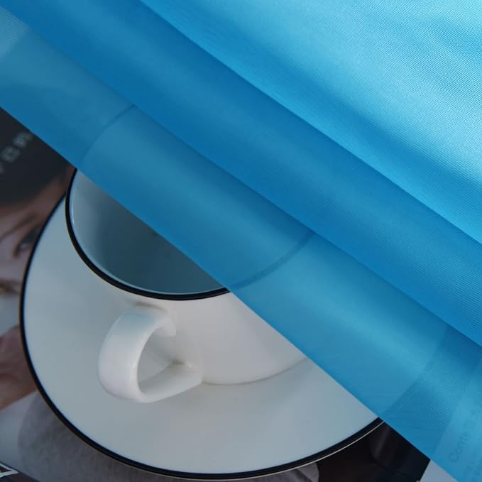 SpaceDresser Sheer Voile Window Treatment Rod Pocket Curtain Panels - Image 6