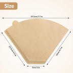 150 Count #4 Coffee Filters, Number 4 Cone Coffee Paper Filters for Pour Over and Drip Coffee Maker, 8-12 Cups (Unbleached Natural)