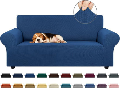 Stretch Loveseat Couch Cover, 2 Cushion Couch Slipcover, Classic Blue | 1-Piece by KEKUOU