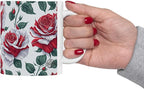 11 OZ Novelty Coffee Mugs - Christmas Gift (Red Rose Theme)