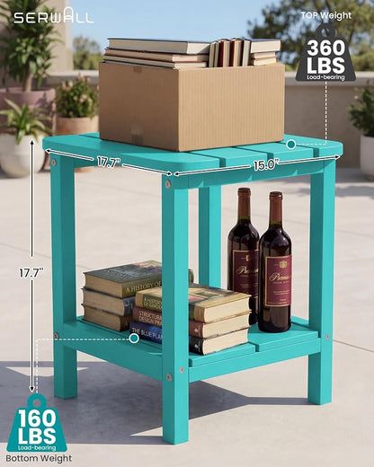 SERWALL Double Adirondack Side Table End Table- Tiffany - Image 3