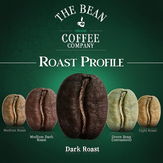 The Bean Organic Coffee Company Christmas Roast, Dark Roast, Whole Bean Coffee, 5-Pound Bag