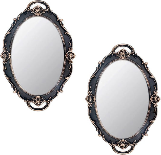 Eaoundm 14.5 x 10 inchs Oval Antique Decorative Wall Mirror Vintage Hanging by Eaoundm