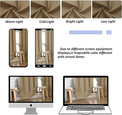 Simplebrand Ava Taupe Blackout Curtains - Image 9