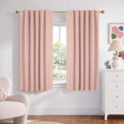 Faux Linen Total Blackout Curtains by 100BlackoutShield