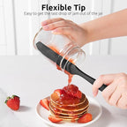 U-Taste Skinny Silicone Jar Spatula: 600ºF Heat-Resistant Food-Grade 10in Long Narrow Sourdough Stirring Stick, Seamless Flexible Peanut Butter Spreader for Scraping Icing Bread Cream, Jam (Black)