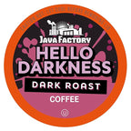 Java Factory Dark Roast Coffee Pods, Hello Darkness, 40 Count - Compatible with Keurig K Cup Brewers, Bold and Intense Coffee Flavor for Coffee Aficionados