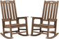 Psilvam Outdoor Rocking Chair Set of 2, Poly Lumber Oversized Rocking Chair by PsilvamGardenFurniture