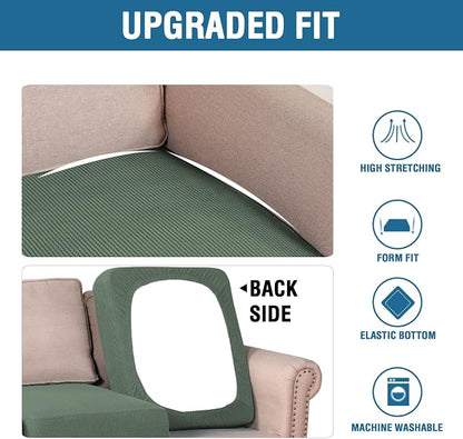 H.VERSAILTEX Super Stretch Individual Seat Cushion Covers Sofa Covers Couch - Image 6