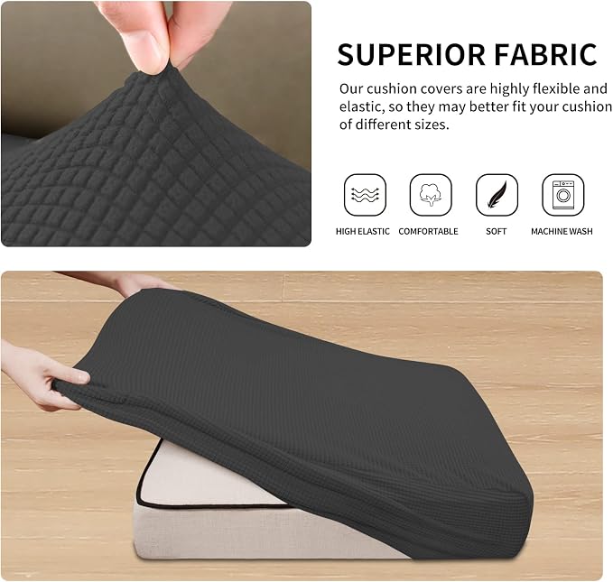 Easy-Going Stretch 3 Pieces Couch Cushion Cover - Image 5