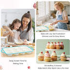Silicone Muffin Pans for Baking 1 Pack, 2.6 Inch with Metal Reinforced Frame, Regular Size Nonstick Cupcake Pan 12 Cups for Baking Homemade Muffins, Dishwasher Safe BPA Free-Blue