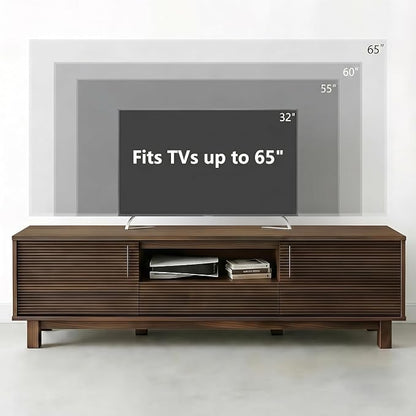 Amada 58" TV Stand for TVs up to 65 Inch, Fluted Entertainment Center - Image 3