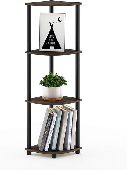Furinno TURN-N-TUBE Corner Shelf, 4-Tier Corner Bookshelf, Display Storage - Image 6
