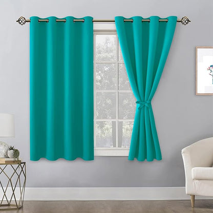 Blackout Curtains for Bedroom, Peacock Teal, 52 x 54 Inch, 2 Panels | Thermal - Image 8