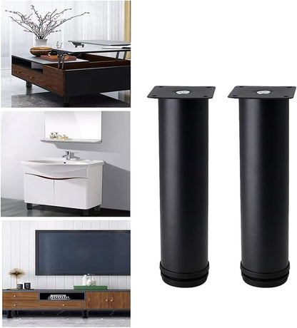 Set of 4 Stainless Steel Furniture Legs 8 Inch, Adjustable Round Cabinet Legs - Image 5